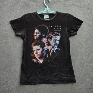 Supernatural Women Shirt SMALL Black Graphic Print The Road To Far Tee Y2K